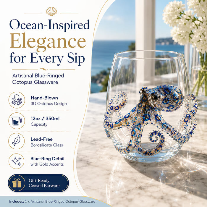 🔥Last Day 50% OFF-🌊Artisanal Blue Ringed Octopus Glassware