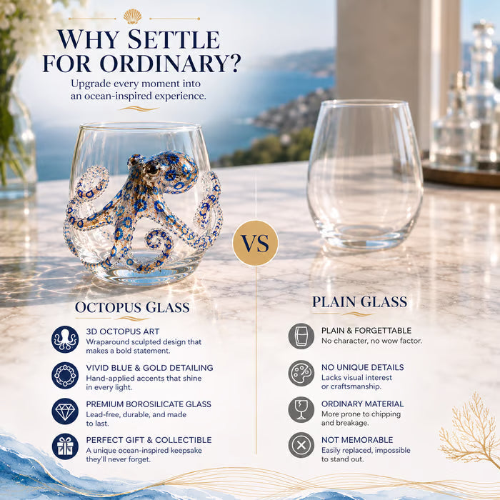 🔥Last Day 50% OFF-🌊Artisanal Blue Ringed Octopus Glassware