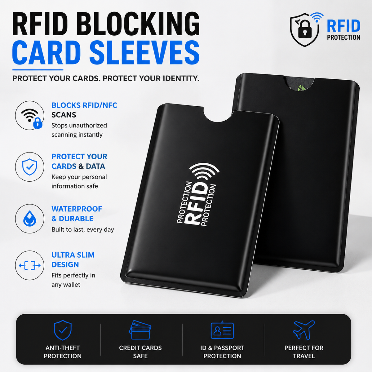 🔥8 Counts RFID Blocking Sleeves Set