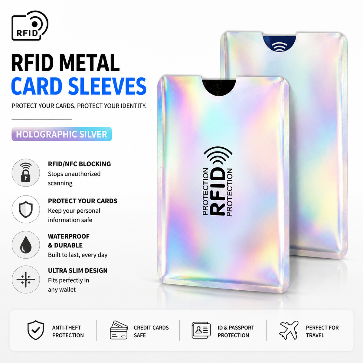 🔥8 Counts RFID Blocking Sleeves Set