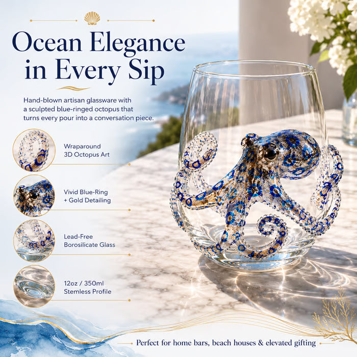 🔥Last Day 50% OFF-🌊Artisanal Blue Ringed Octopus Glassware