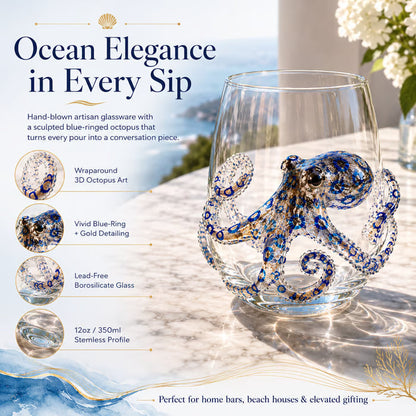 🔥Last Day 50% OFF-🌊Artisanal Blue Ringed Octopus Glassware