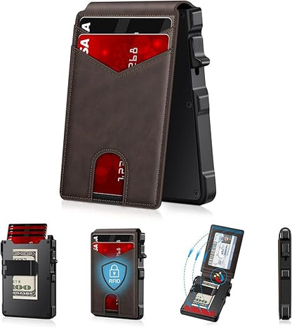 ⚡New RFID Blocking Minimalist Pop-Up Wallet | One-Second Card Eject Design & Ultra Slim Pocket Wallet