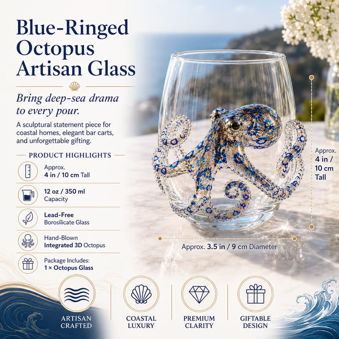 🔥Last Day 50% OFF-🌊Artisanal Blue Ringed Octopus Glassware