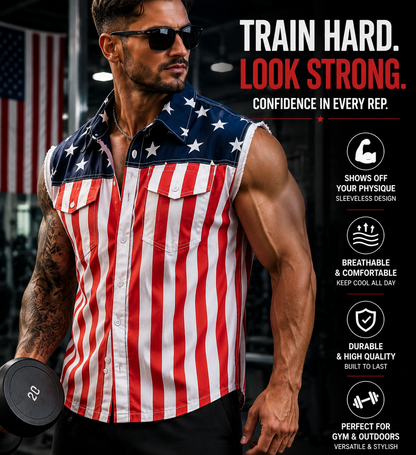 🔥 American Flag Denim Vest USA 250th Birthday Independence Day Sleeveless Unisex Summer Casual Jacket