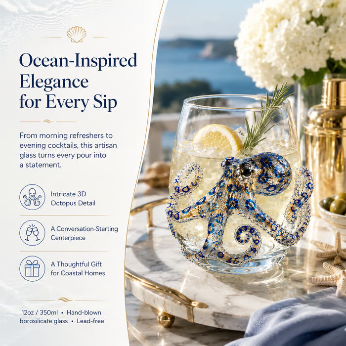 🔥Last Day 50% OFF-🌊Artisanal Blue Ringed Octopus Glassware