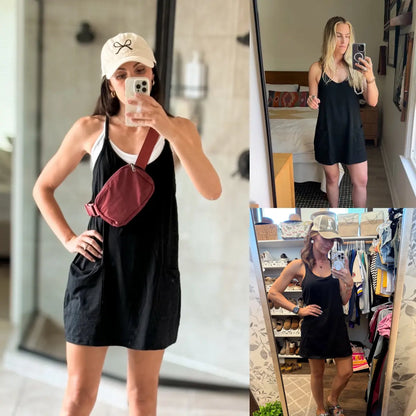 🔥LivelyDayin™ Women's Athletic Mini Dress with Built-in Shorts